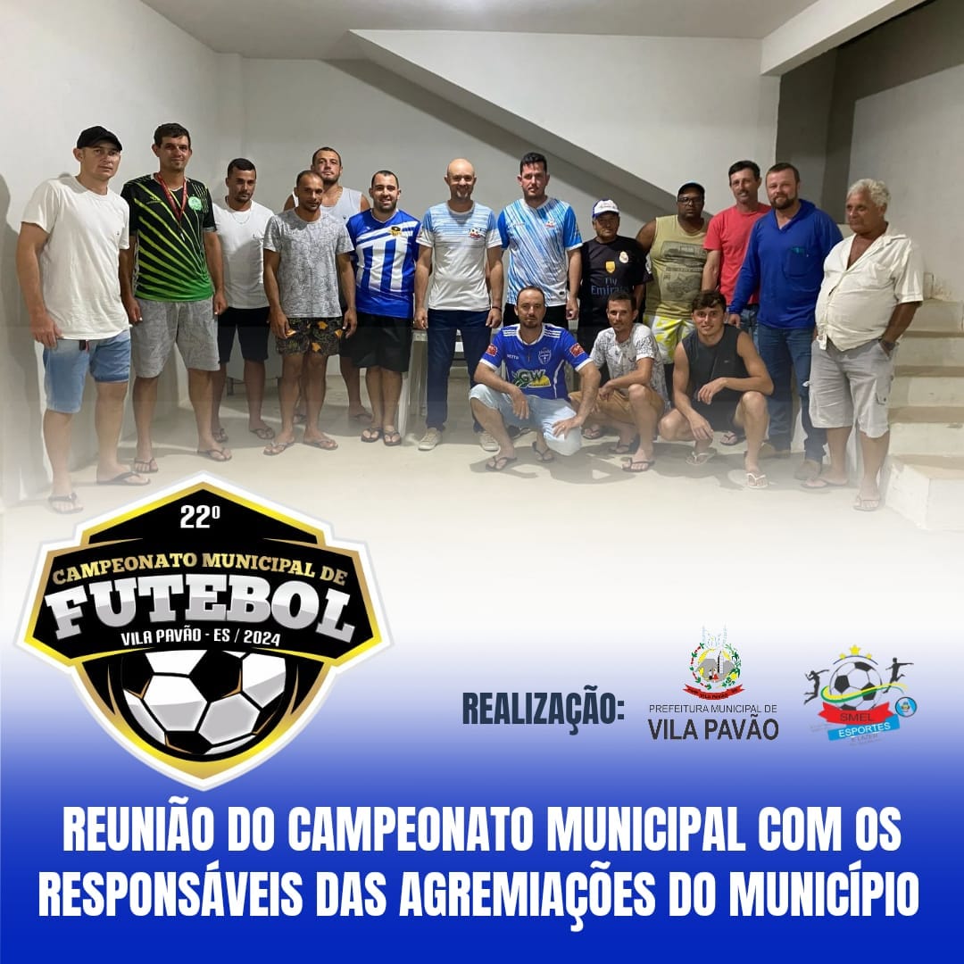NOTÍCIA: Definida a data do início do 22º Campeonato Municipal de Futebol