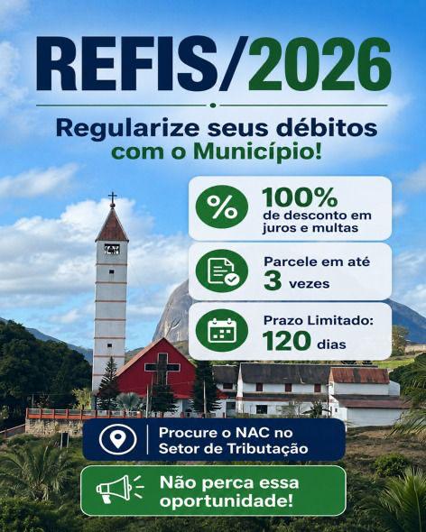 NOTÍCIA: Prefeitura lança REFIS 2026 com 100% de desconto em juros e multas