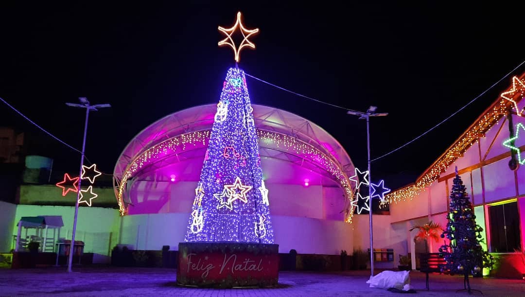 Ornamentação  natalina da Praça do Colono. Foto: Secretaria Municipal de Cultura e Turismo