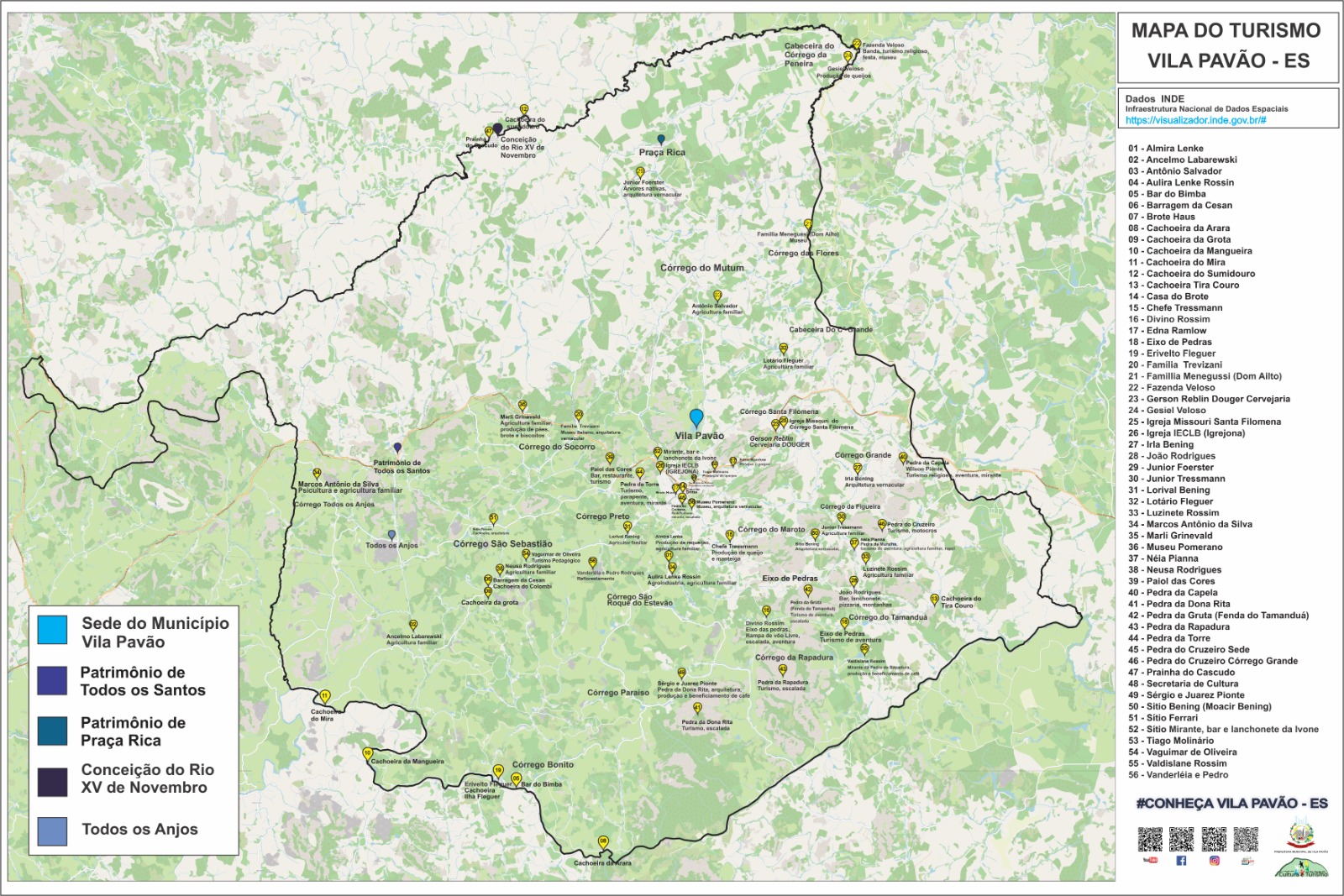 Mapa de Turístico  Vila Pavão