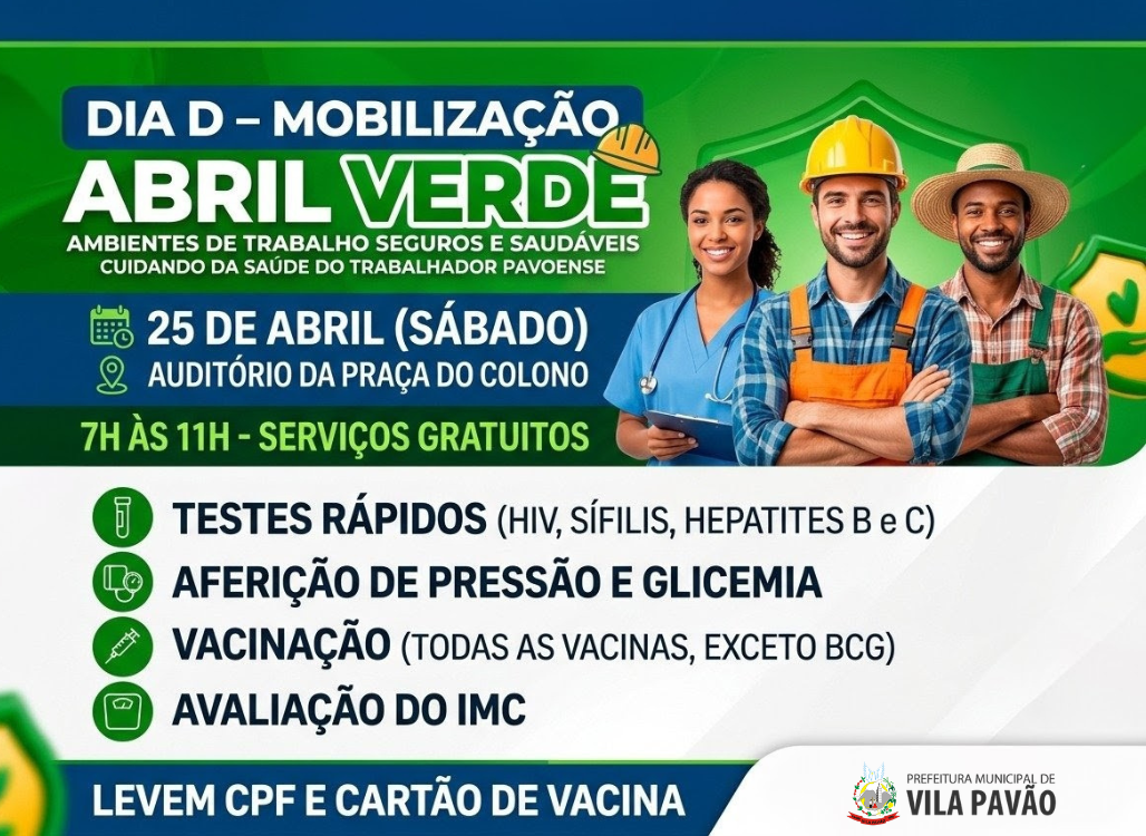 Imagem da notícia: Município realiza Dia D do Abril Verde com ações voltadas à saúde do trabalhador