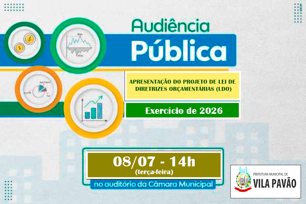 Imagem da notícia: Audiência Pública – Apresentação do Projeto de Lei da LDO/2026 