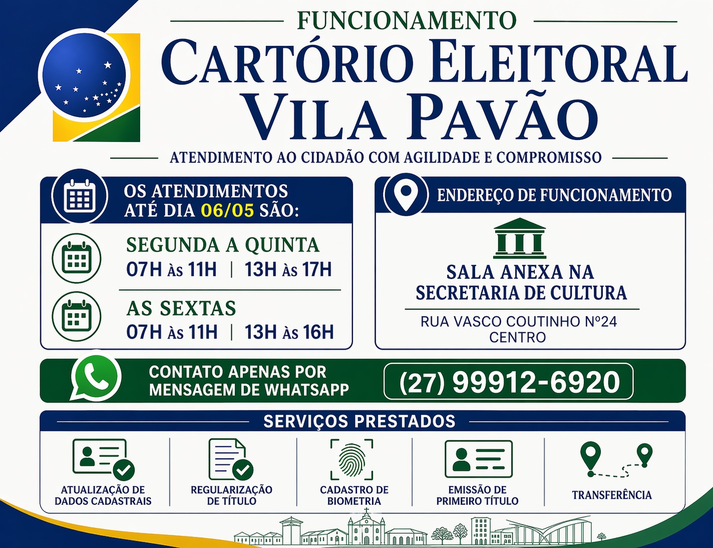 Imagem da notícia: Eleitores do município têm até 6 de maio para regularizar o título eleitoral