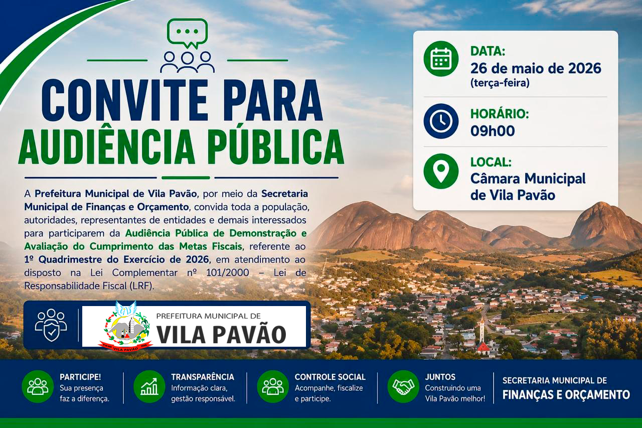 CONVITE PARA AUDIÊNCIA PÚBLICA